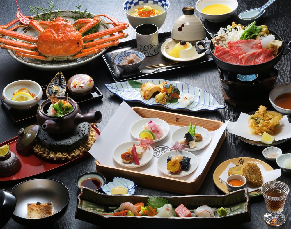 Inishie no Yado Keiun_Japanese kaiseki cuisine showcases the most delicious foods of the Sanin region. (image)